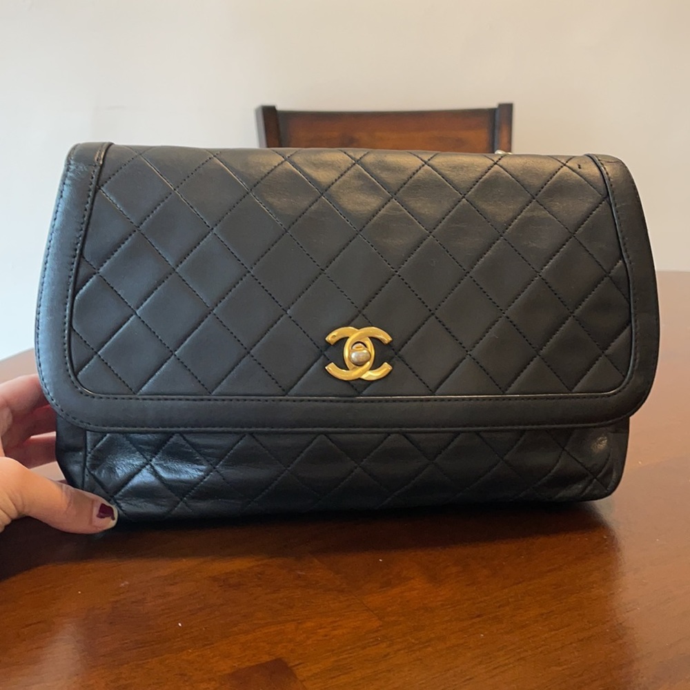 Chanel Lambskin Quilted Jumbo Flap Bag